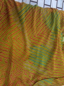 Vibrant Yellow Bandhani Saree