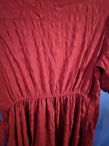 L.O.V Elegant Rust Red Midi Dress
