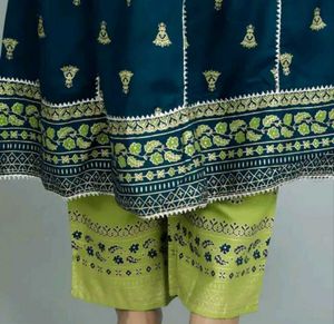 Teal Embroidered Kurta Set with Dupatta