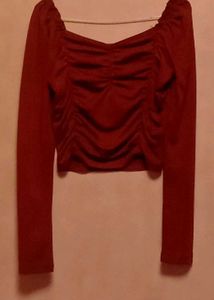 Chic Ruched Long Sleeve Top