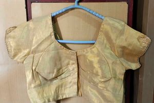 Golden Readymade Saree Blouse
