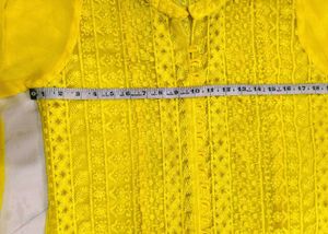Bright Yellow Chikankari Kurta