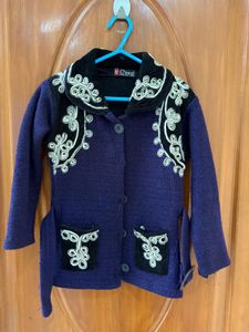 Beautiful Purple Embroidered Cardigan
