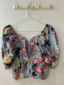 Chic Floral Puff Sleeve Top