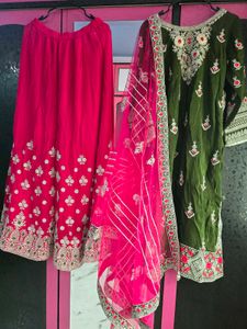 heavy work pallazo suit set