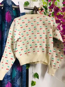 Cute Cherry Print Cardigan