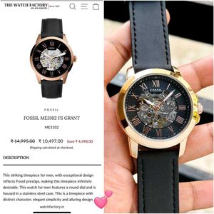 FOSSIL Roman Figures & Tourbillon Back Open Automa