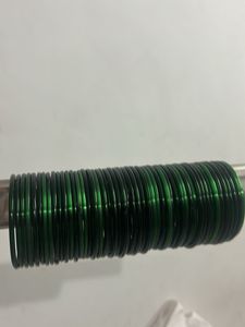 Stackable Emerald Green Glass Bangles