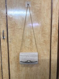Elegant White Chain Shoulder Bag/clutch