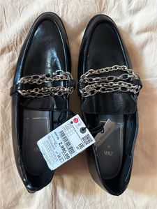 Zara Loafers With Chain Detailing