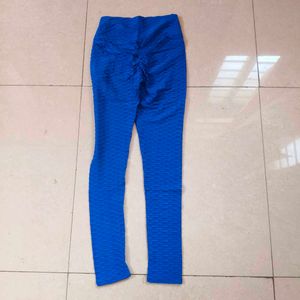 viral tik tok tight/Vibrant Blue Textured Leggings