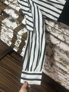 Chic Striped &amp; Solid Midi Dress