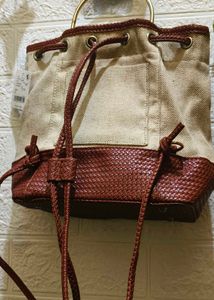 Stylish Canvas &amp; Faux Leather Backpack