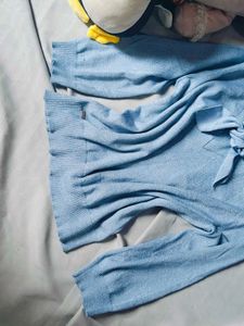 Korean Blue Bow Tie Sweater