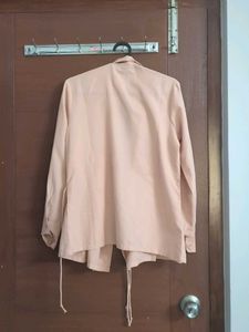 Peach Open Front Wrapped Top