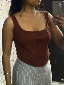 Burgundy Corset Top