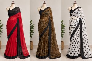 Chic Sarees - Red, Leopard, Polka Dot