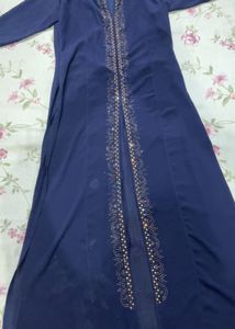 Elegant Navy Embellished Maxi Dress