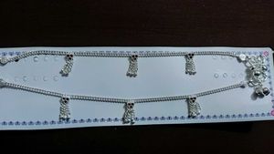 Elegant Silver Anklets with Tassels #baby girl