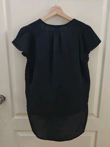 H&amp;M Black V-Neck Flutter Sleeve Top