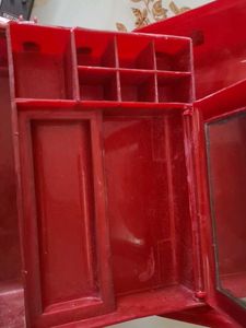 Vintage Red Makeup Organizer Box