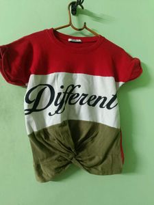 Color Block 'Different' Tee