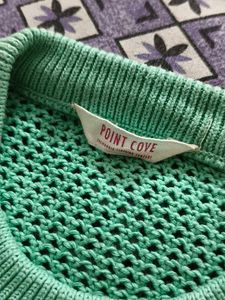 Green "Rock On" Knit Sweater