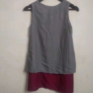 Stylish Grey &amp; Pink Layered top