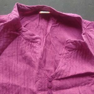 Vibrant Purple Cotton Kurta