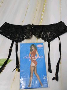 (1419)Vintage Black Lace Garter Belt