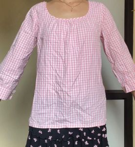 Pink Gingham Blouse