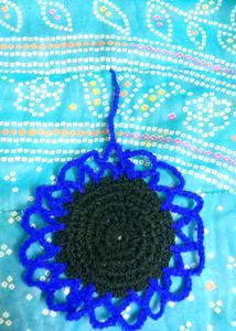 Handmade Blue &amp; Black Floral Accessory