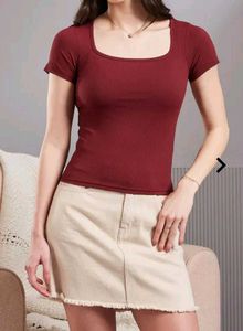 Ribbed Square Neck Crop Top