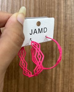 Hot Pink Hoop Earrings
