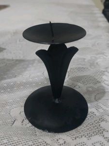 Vintage Black Metal Candlestick Holder
