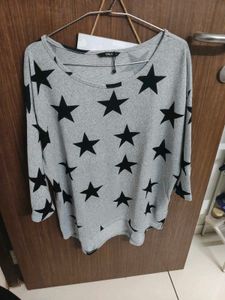 SOLD OUT ONLY Women’s Grey All-Over Black Star Pri