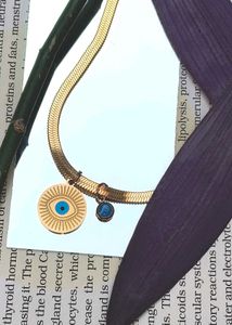 Gold-tone Pendant Snake Chain Necklace