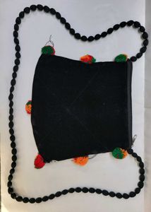 Embroidered Velvet Sling Bag