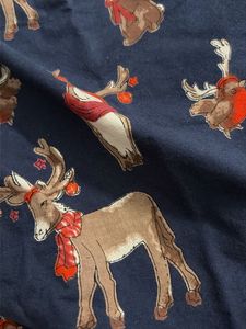 Festive Reindeer Print Button-Up Shirt size-L