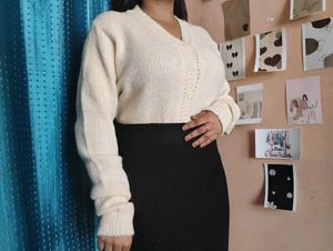 ❤️Cream Knit Cropped Cardigan❤️