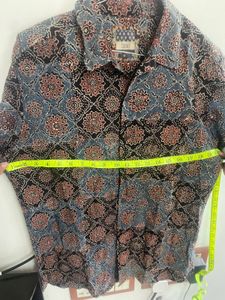 Taavi Ajrakh Hand Block Printed Pure Cotton Shirt