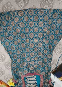 Stunning Teal Brocade kurta