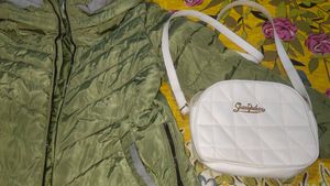 Quilted Olive Jacket &amp; Bag Free