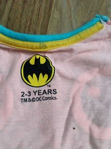 Cute Pink Batman T-Shirt for Toddlers
