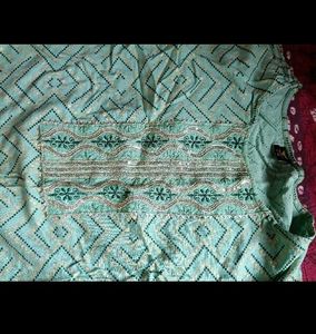 Elegant Teal Geometric Print Kurta
