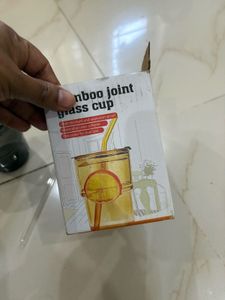 Glass Cup with Straw and Lid