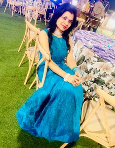 Teal Embroidered Ethnic Gown