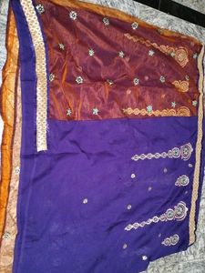 Beautiful Purple Embroidered Saree