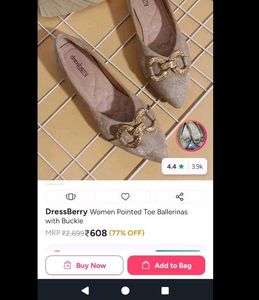 DressBerry Women's Pointed Toe Ballerinas