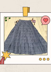 Y2K Plaid Pleated Maxi Skirt